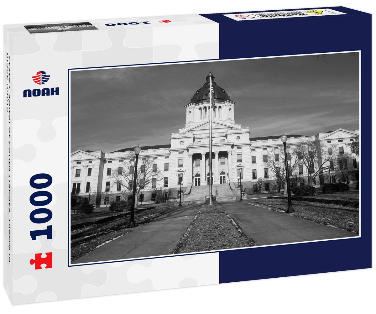 State Capitol of South Dakota, Pierre in black white