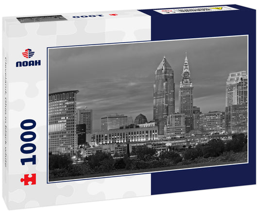 Cleveland, Ohio in black white