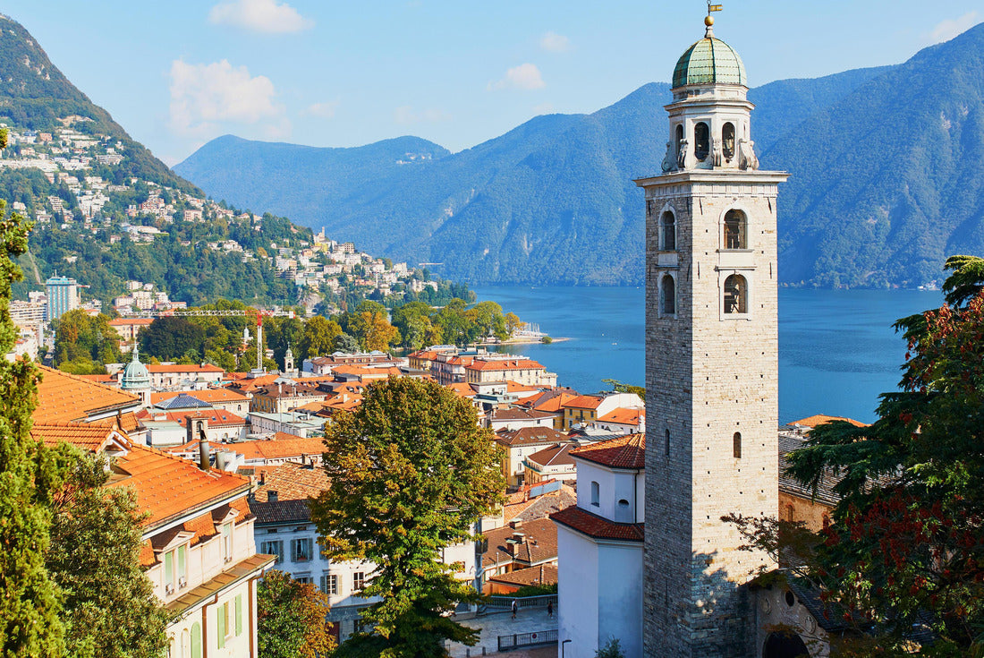 Scenic view to the old town of Lugano, canton of Ticino, Switzerland 2000pc Puzzle