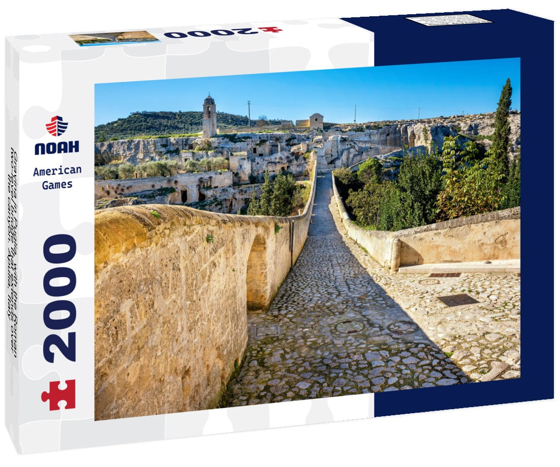 Gravina in Puglia, with the Roman two-level bridge that extends over the canyon. Apulia, Italy 2000pc Puzzle