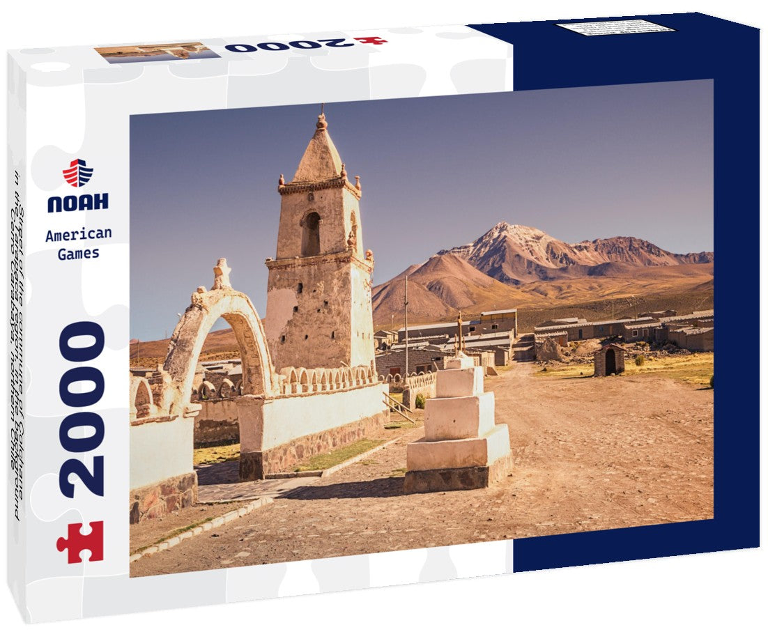 Street of the commune of Colchane, in the Tarapaca region, in the background Cerro Carabaya, northern Chile 2000pc Puzzle