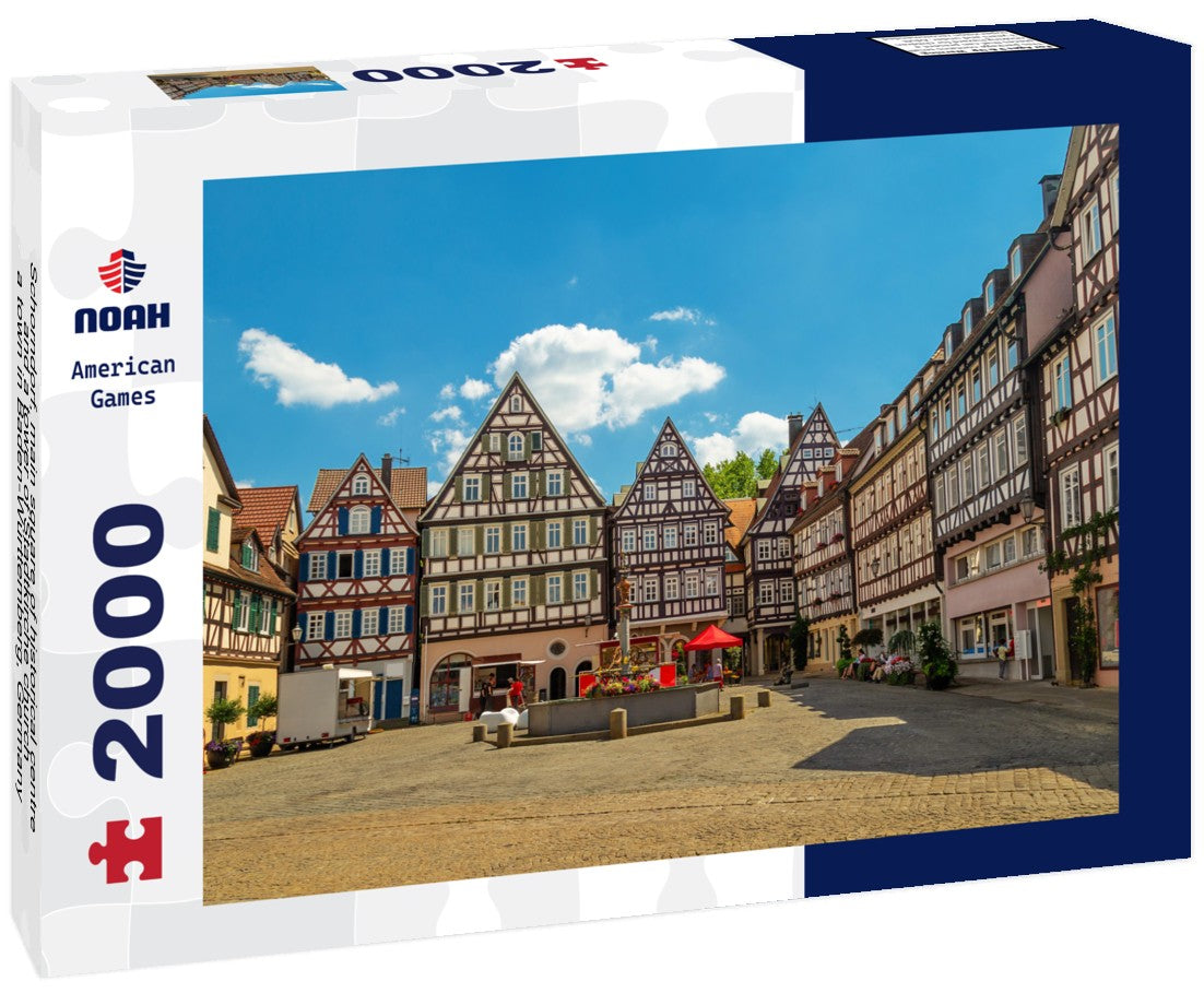 Schorndorf, main square of historical centre and a tower of Stadtkirche church, a town in Baden-Württemberg, Germany 2000pc Puzzle