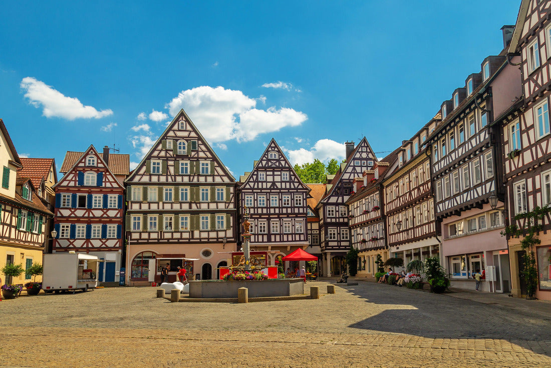 Schorndorf, main square of historical centre and a tower of Stadtkirche church, a town in Baden-Württemberg, Germany 2000pc Puzzle