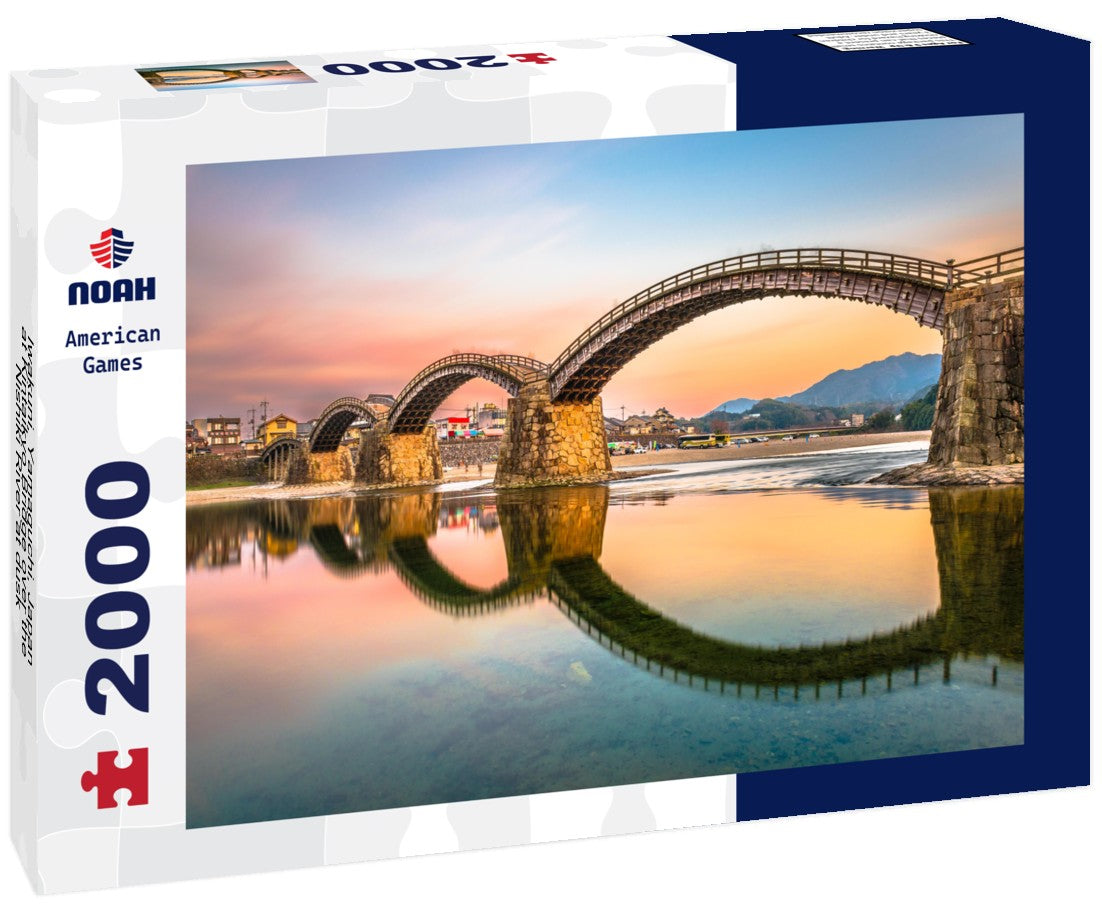 Iwakuni, Yamaguchi, Japan at Kintaikyo Bridge over the Nishiki River at dusk 2000pc Puzzle