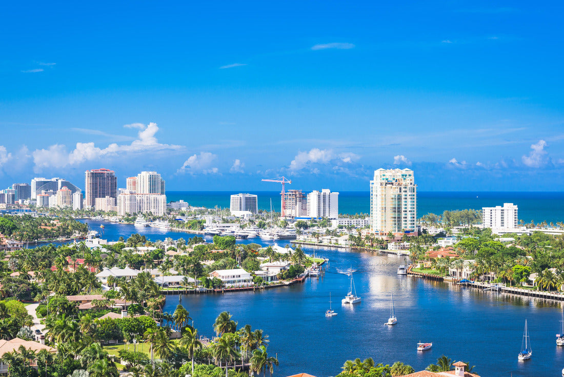 Fort Lauderdale, Florida, USA skyline over Barrier Island 2000pc Puzzle