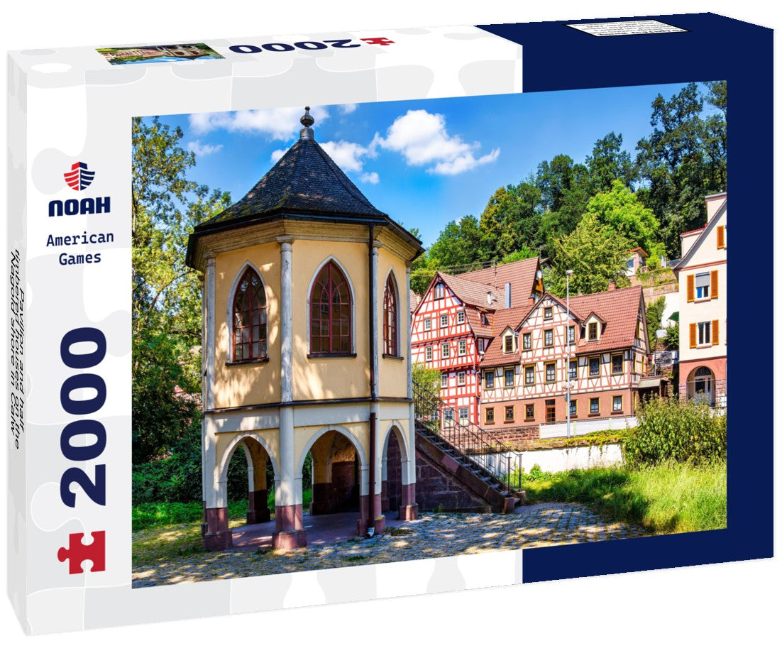 Pavilion and half-timbered houses on the Nagold shore in Calw city, Black Forrest 2000pc Puzzle