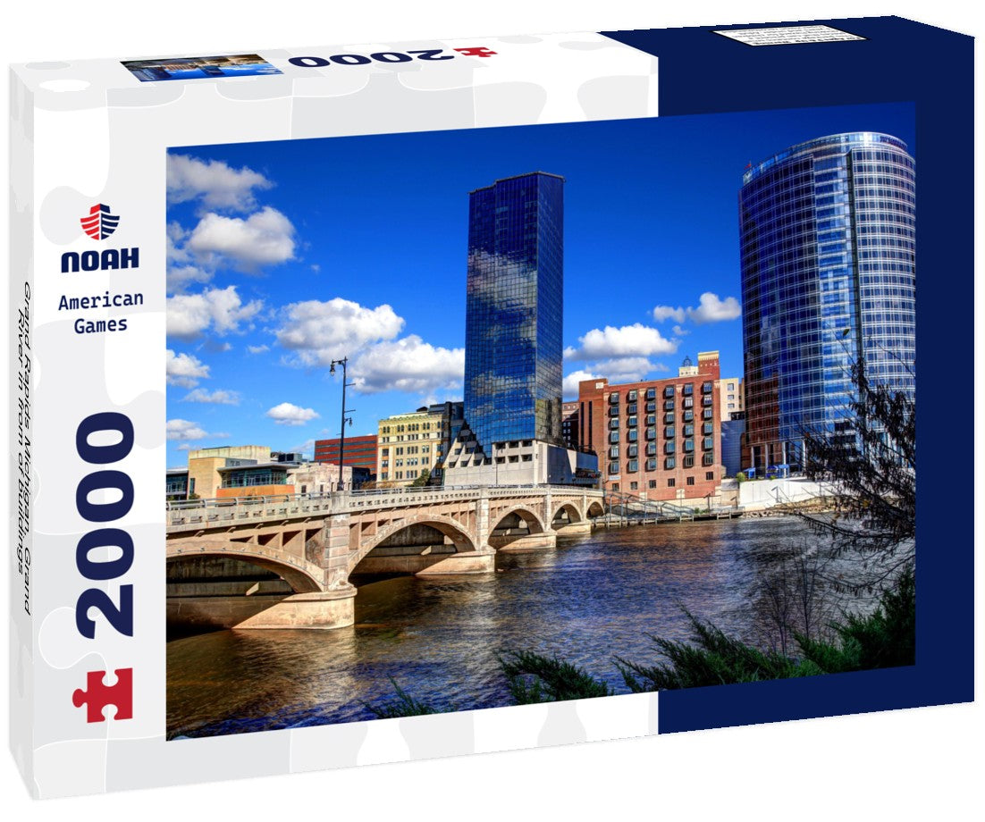 Grand Rapids Michigan, Grand River in from of buildings 2000pc Puzzle