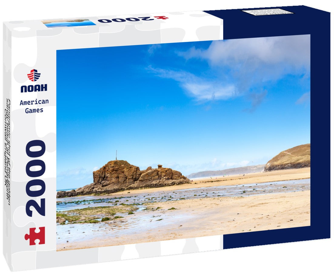 shot of the golden sandy beach at Perranporth Cornwall England UK 2000pc Puzzle
