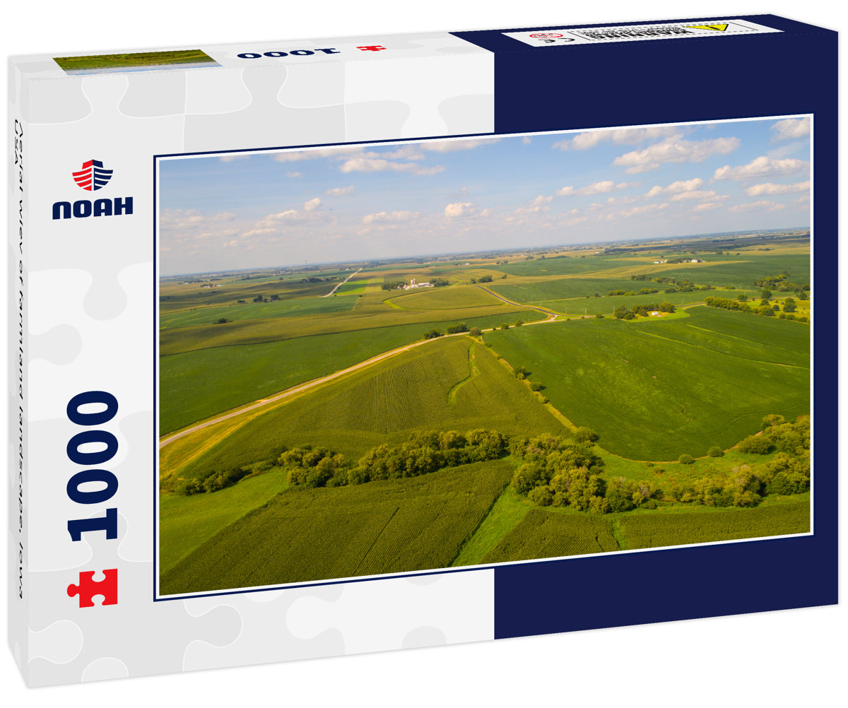 Aerial wiev of farmland landscape, Iowa USA