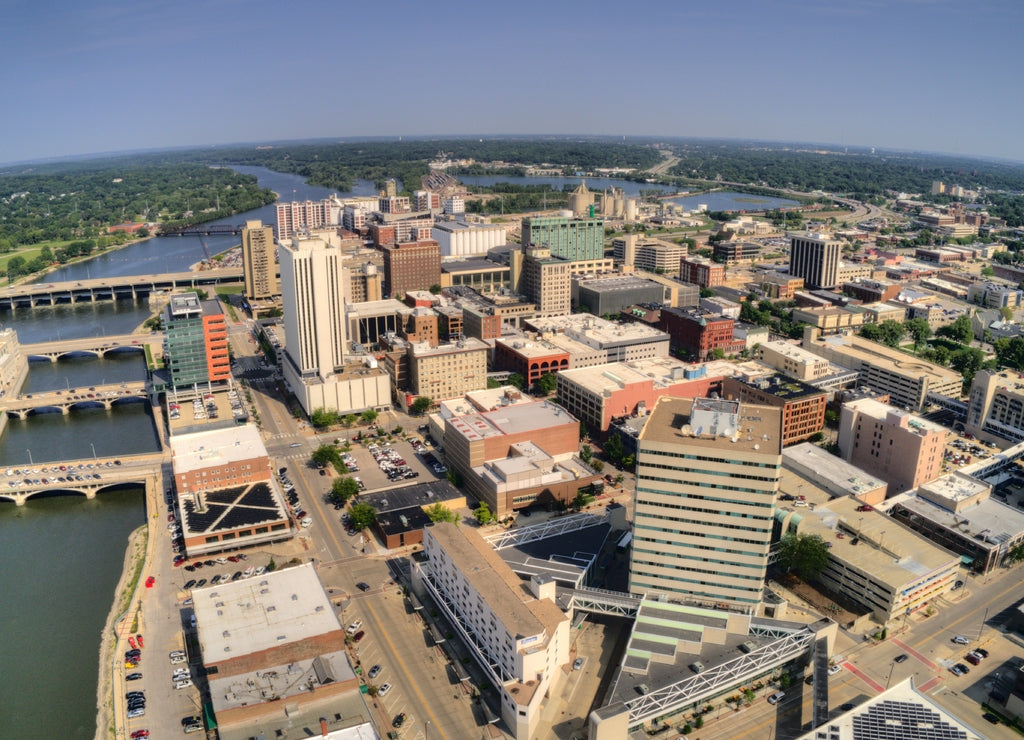 Aerial View of Cedar Rapids, Iowa during Summer