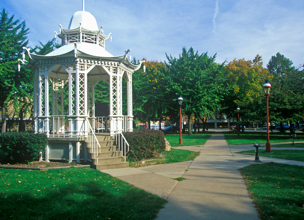 White Pagoda built in 1877 in Washington Park, Dubuque, Iowa