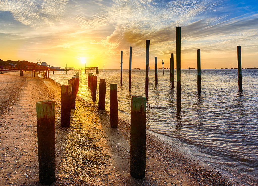 Sunrise on the Cape Fear River in Southport North Carolina