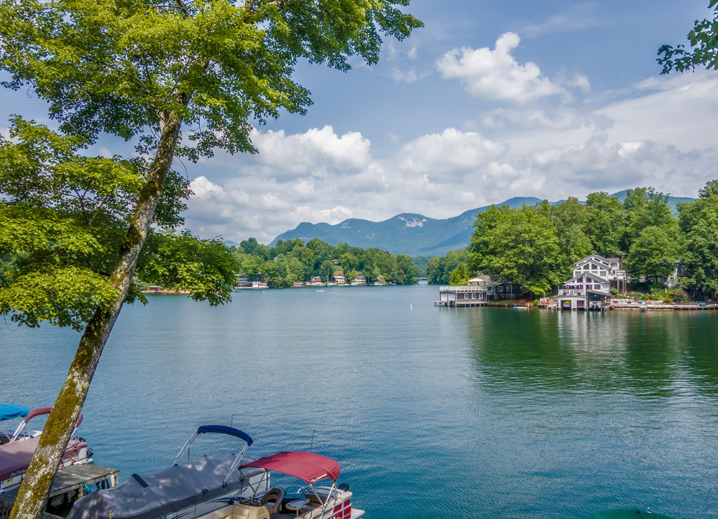 Lake lure and chimney rock landscapes North Carolina