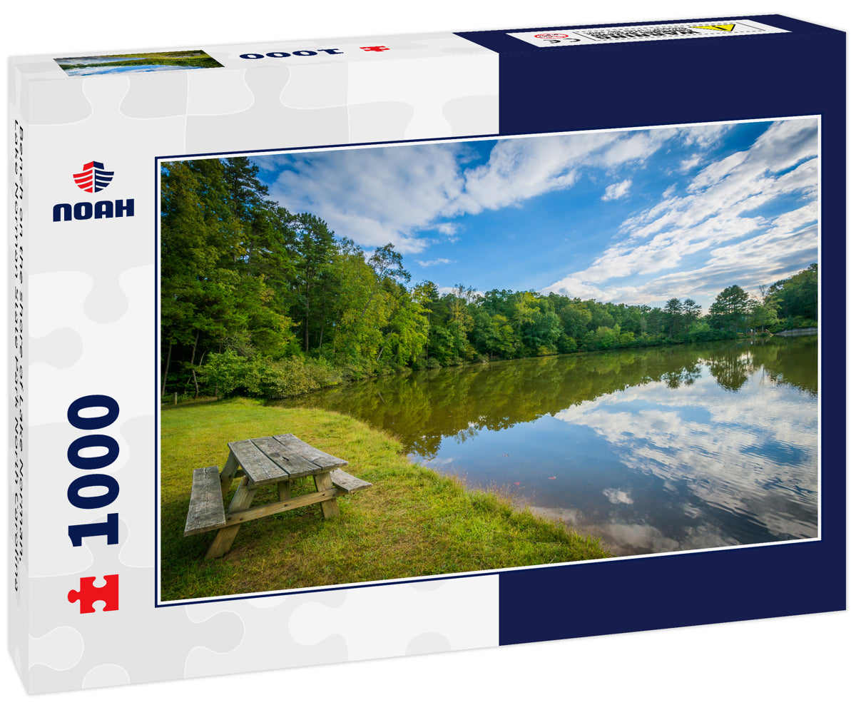 Bench on the shore of Lake Norman, Lake Norman State Park North Carolina