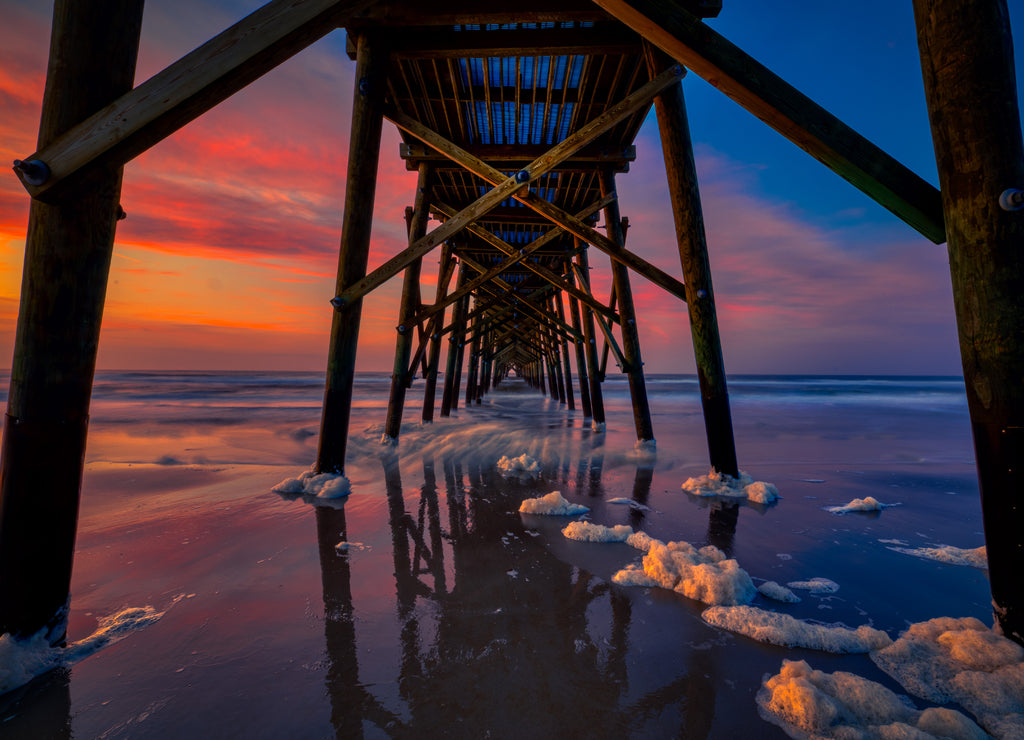 At the Pier in Oak Island North Carolina at Sunrise