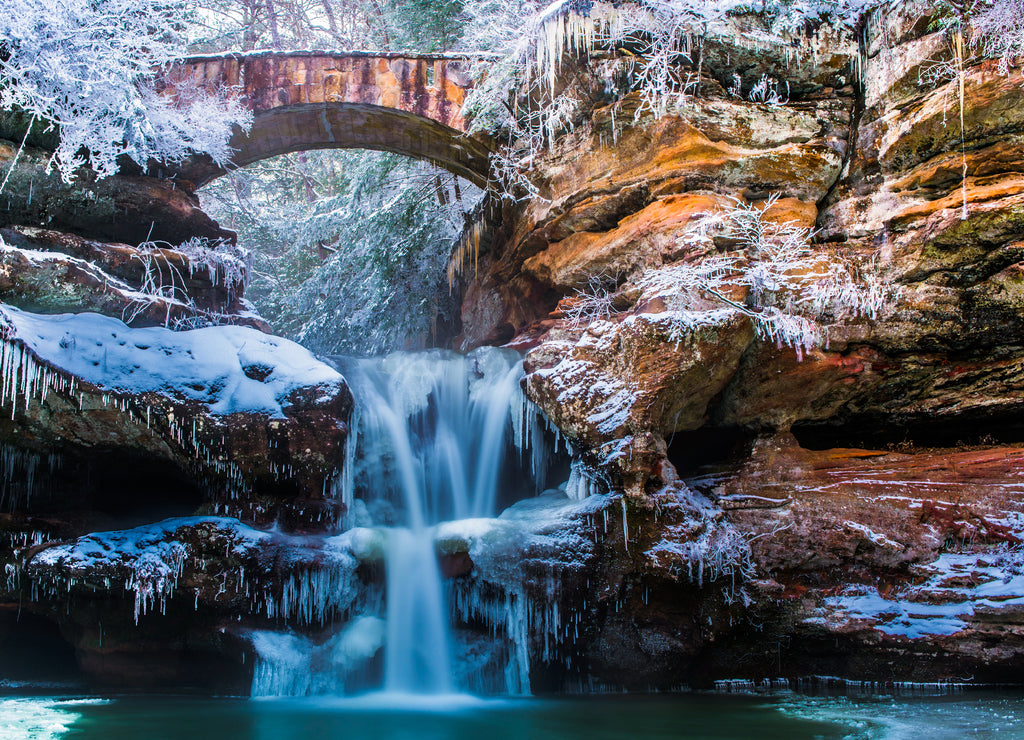Snow covered Waterfalls in Ohio