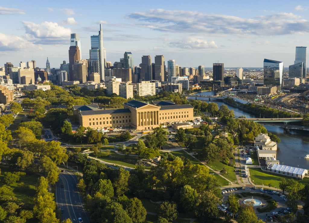 Schuylkill river through Philadelphia, Pennsylvania, USA