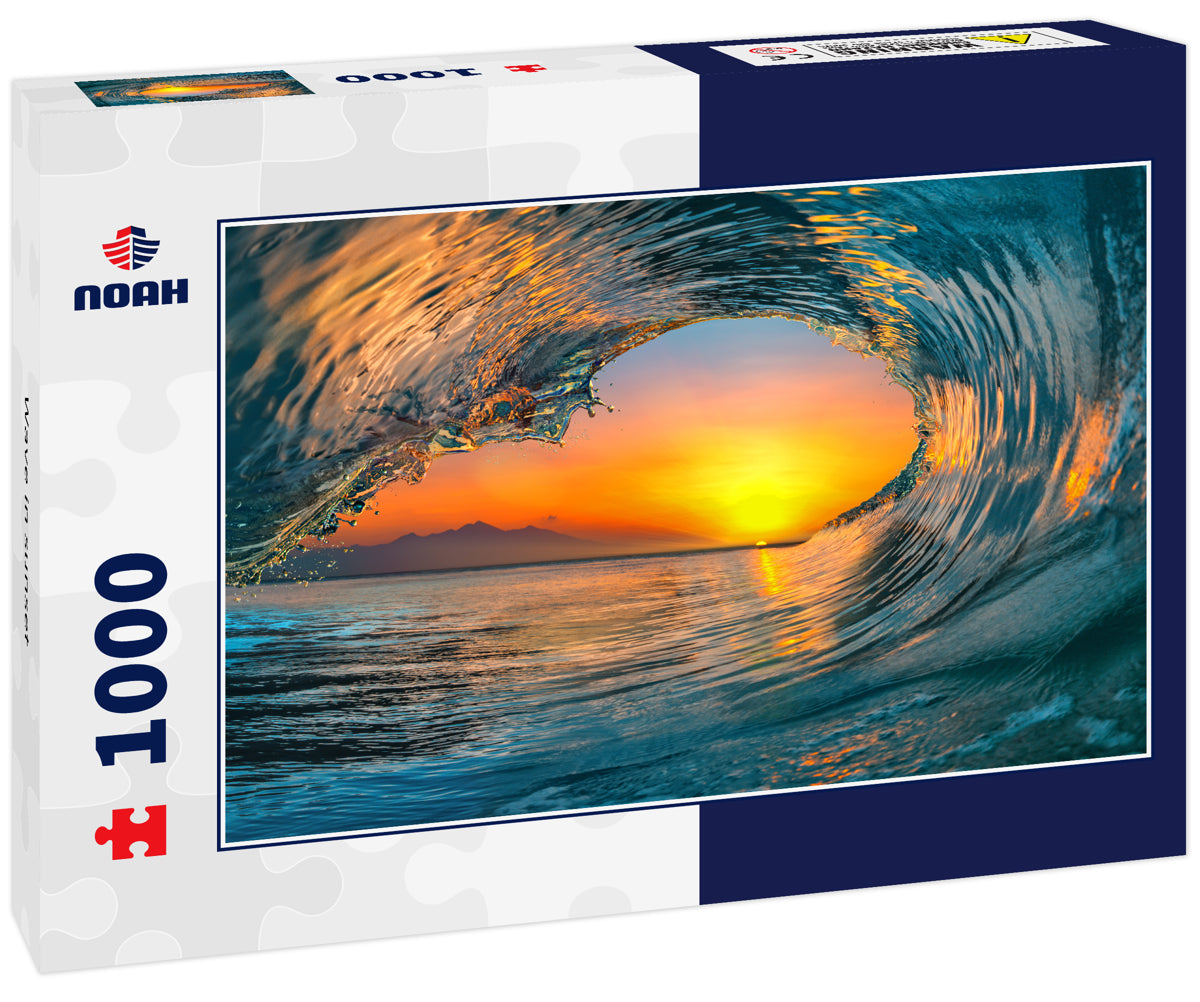 Wave in sunset
