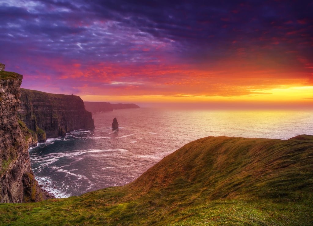 Idyllic Cliffs of Moher at sunset, Co. Clare, Ireland