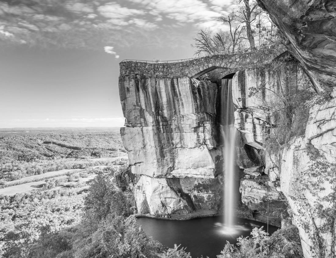 Noah Jigsaw Puzzle Almost Heaven's Sandstone Falls in West Virginia in black white 1000 pieces