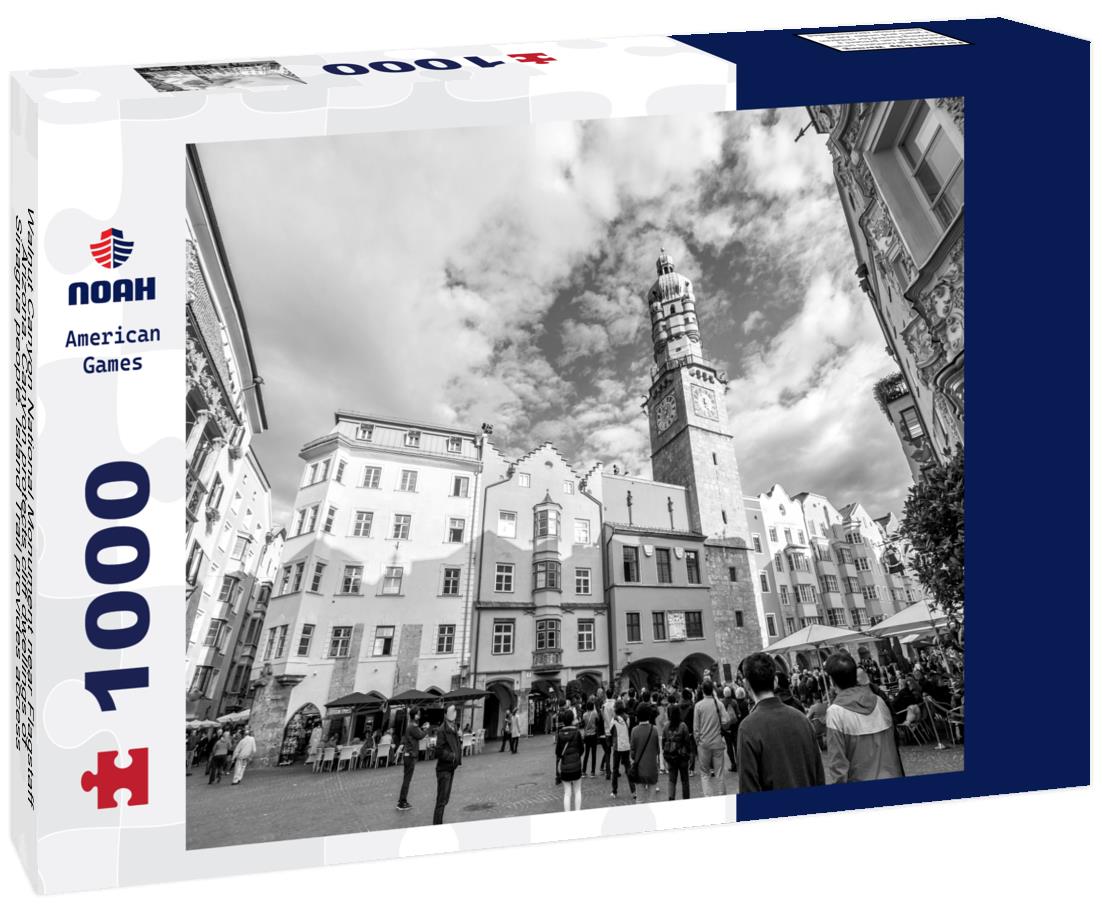 Walnut Canyon National Monument near Flagstaff, Arizona. Canyon protects cliff dwellings of Sinagua people. Island Trail provides access to cliff dwellings 1000pc PuzzleBlack and White