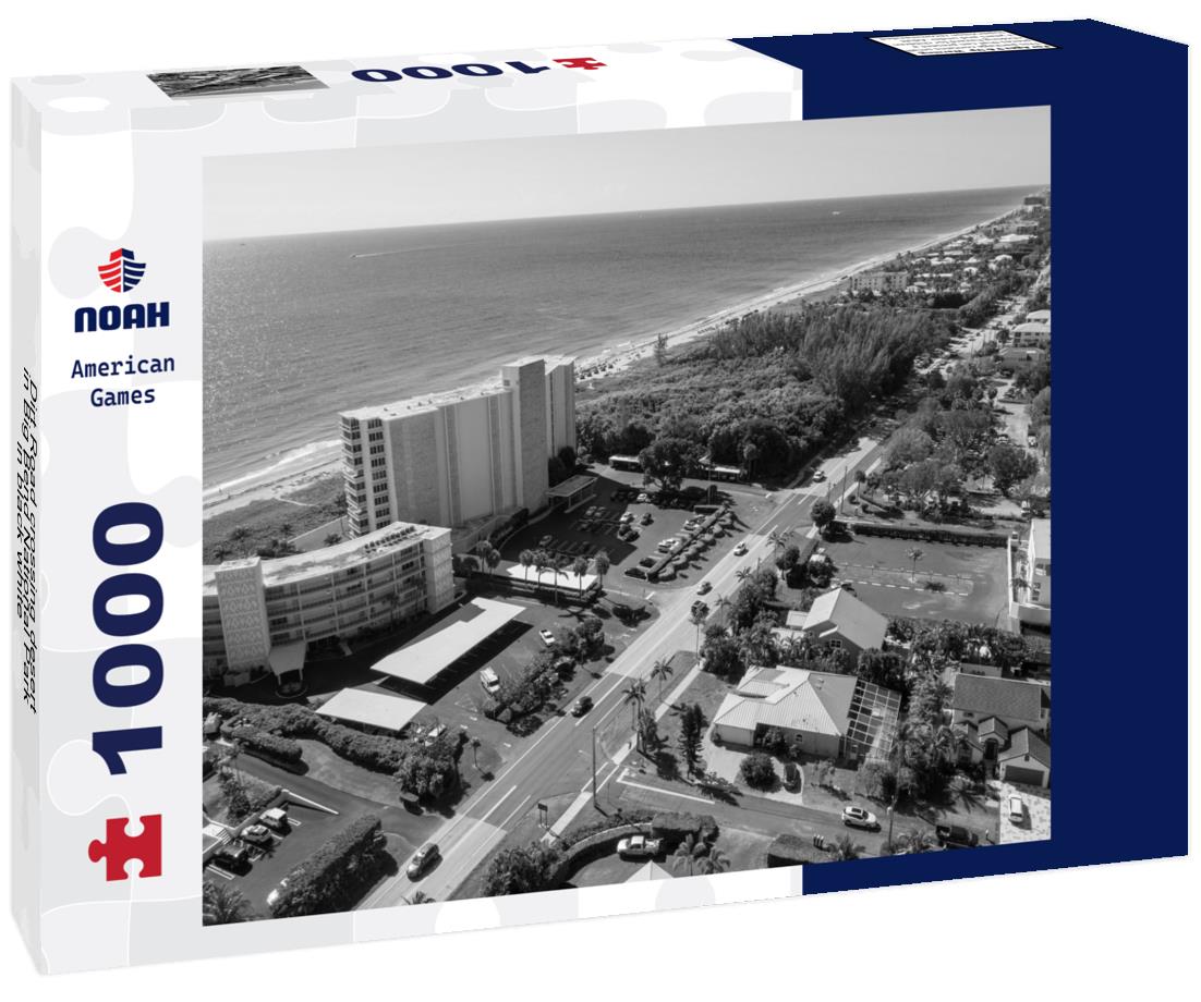 Noah Jigsaw Puzzle Dirt Road crossing desert in Big Bend National Park in black white 1000 pieces