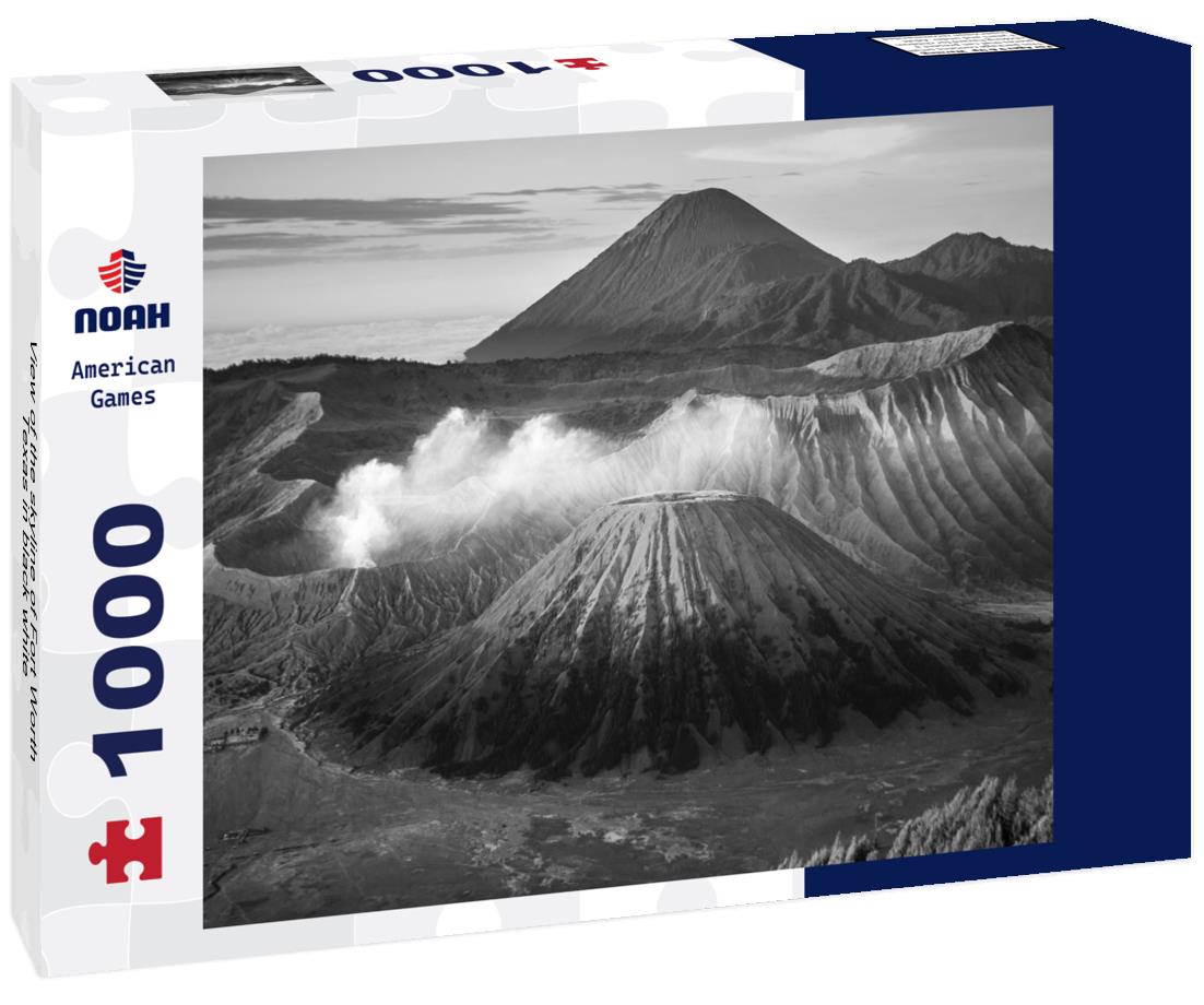 the skyline of Fort Worth, Texas 1000pc PuzzleBlack and White