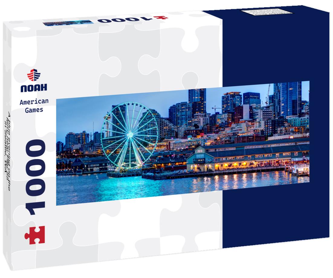 Noah Jigsaw Puzzle A blue evening on the ferry near Pier 55 in Seattle, WA panorama 1000 pieces