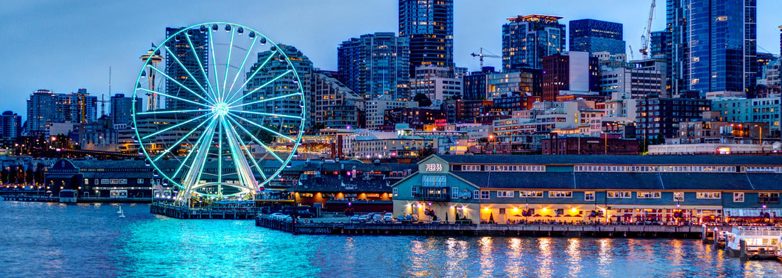 Noah Jigsaw Puzzle A blue evening on the ferry near Pier 55 in Seattle, WA panorama 1000 pieces