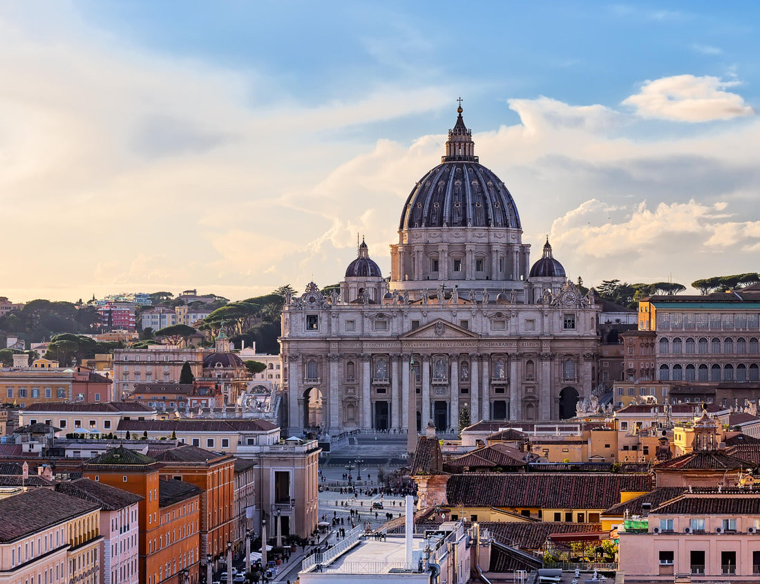 Noah Jigsaw Puzzle Panoramic view of St. Peter's Basilica in the Vatican city, Rome, Italy. Panorama of Saint Peter Basilica in Vatican City at Rome, Italy and Street Via della Conciliazione at sunset sky 1000 pieces