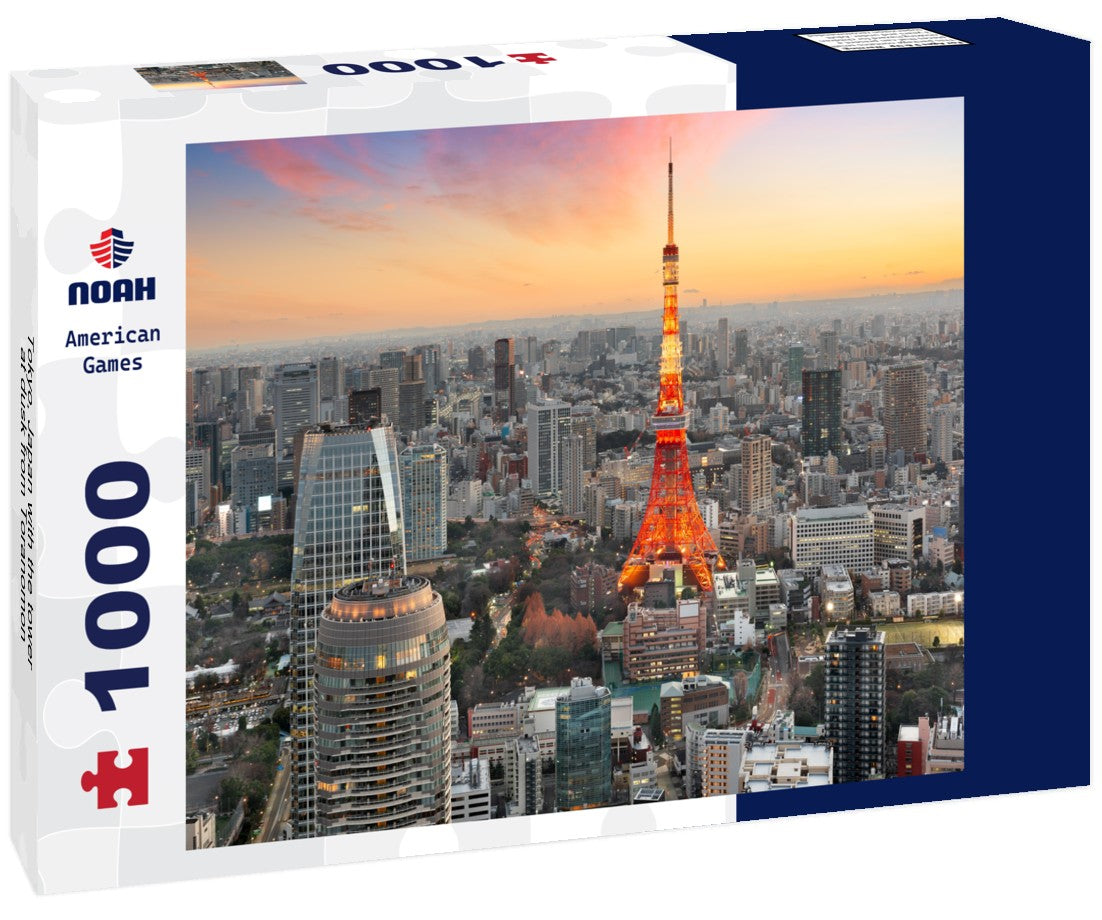 Tokyo, Japan with the tower at dusk from Toranomon 1000pc Puzzle