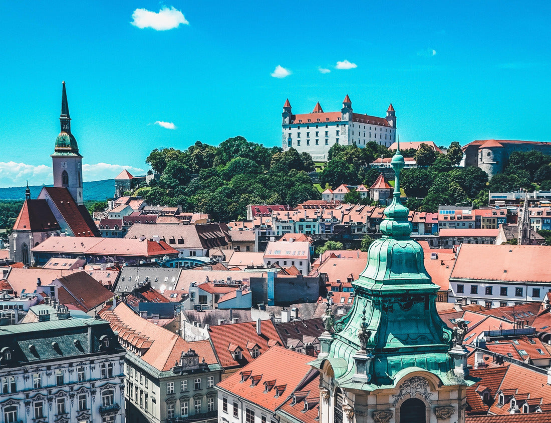 Noah Jigsaw Puzzle Cityscape View From Historic Bratislava Old Town-Bratislava Old Town Hall, St. Martin's Cathedral, and Bratislava Castle 1000 pieces