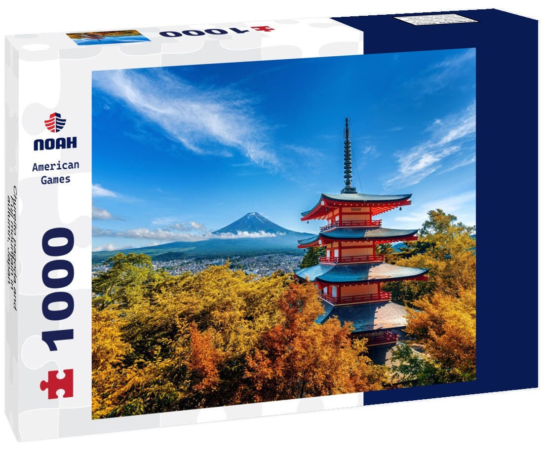 Noah Jigsaw Puzzle Chureito pagoda and Fuji mountain in autumn, Japan 1000 pieces