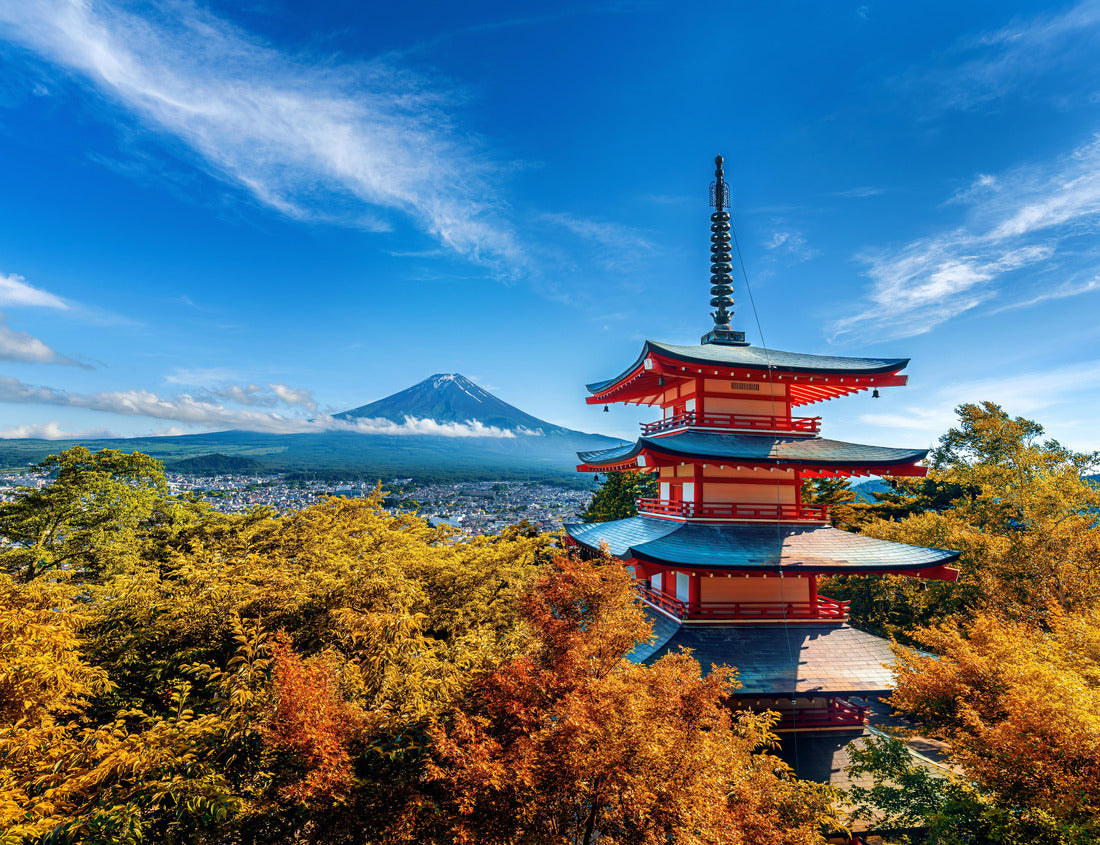 Noah Jigsaw Puzzle Chureito pagoda and Fuji mountain in autumn, Japan 1000 pieces