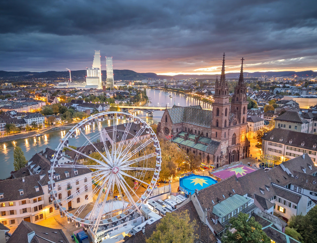 Noah Jigsaw Puzzle Basel, Switzerland historic cityscape at dawn towards the Rhine River 1000 pieces