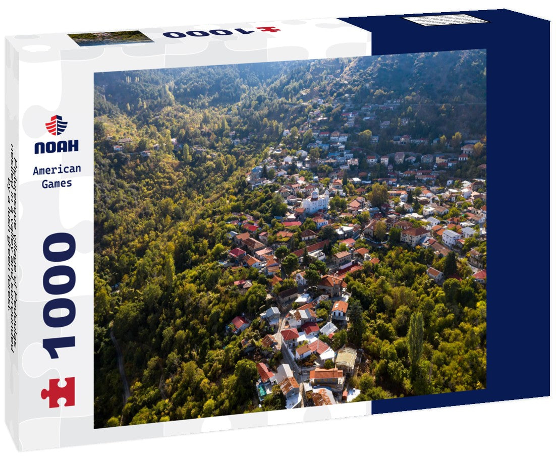 Picturesque village of Pedoulas nestled in a valley and surrounded by a lush green forest. Nicosia District, Cyprus 1000pc Puzzle