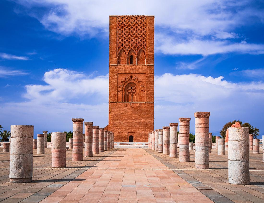 Noah Jigsaw Puzzle Rabat, Morocco. Hassan Tower is the minaret Almohad Caliphate mosque medieval ruins 1000 pieces