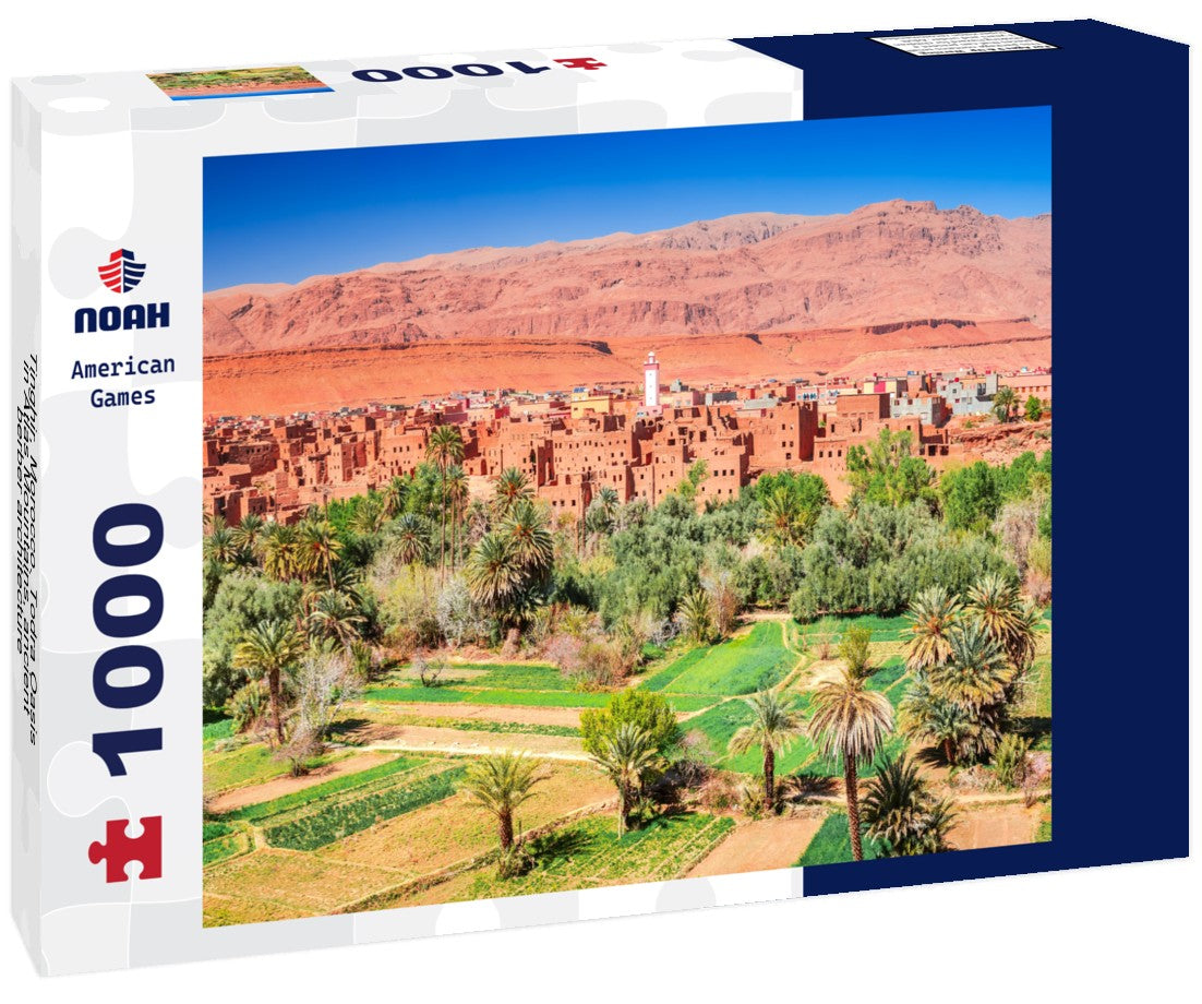 Tinghir, Morocco. Todra Oasis in Atlas Mountains, ancient berber architecture 1000pc Puzzle
