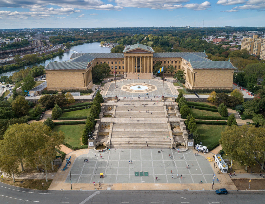 The Philadelphia Pennsylvania Museum of Art. 72 stone steps before entrance of Philadelphia Museum of Art, in Philadelphia, Pennsylvania 1000pc Puzzle