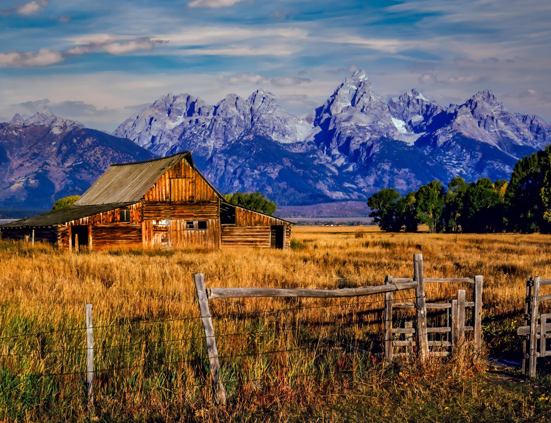 The Moulton barn in morning light in Grand Teton National Park Wyoming at Morman Row near Jackson Hole Wyoming 1000pc Puzzle