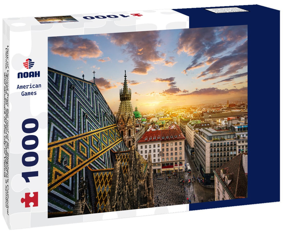 Vienna from the roof of St. Stephen's Cathedral, Vienna, Austria. St. Stephen's Cathedral is a symbol and landmark of the city of Vienna 1000pc Puzzle