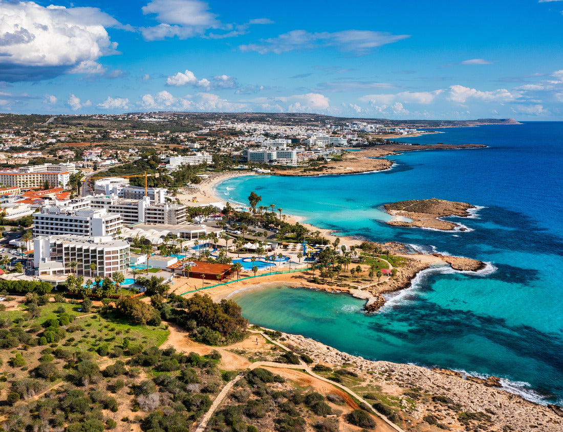 Noah Jigsaw Puzzle Aerial view of beautiful Nissi beach in Ayia Napa, Cyprus. Nissi beach in Ayia Napa famous tourist beach in Cyprus. A view of a azzure water and Nissi beach in Aiya Napa, Cyprus 1000 pieces