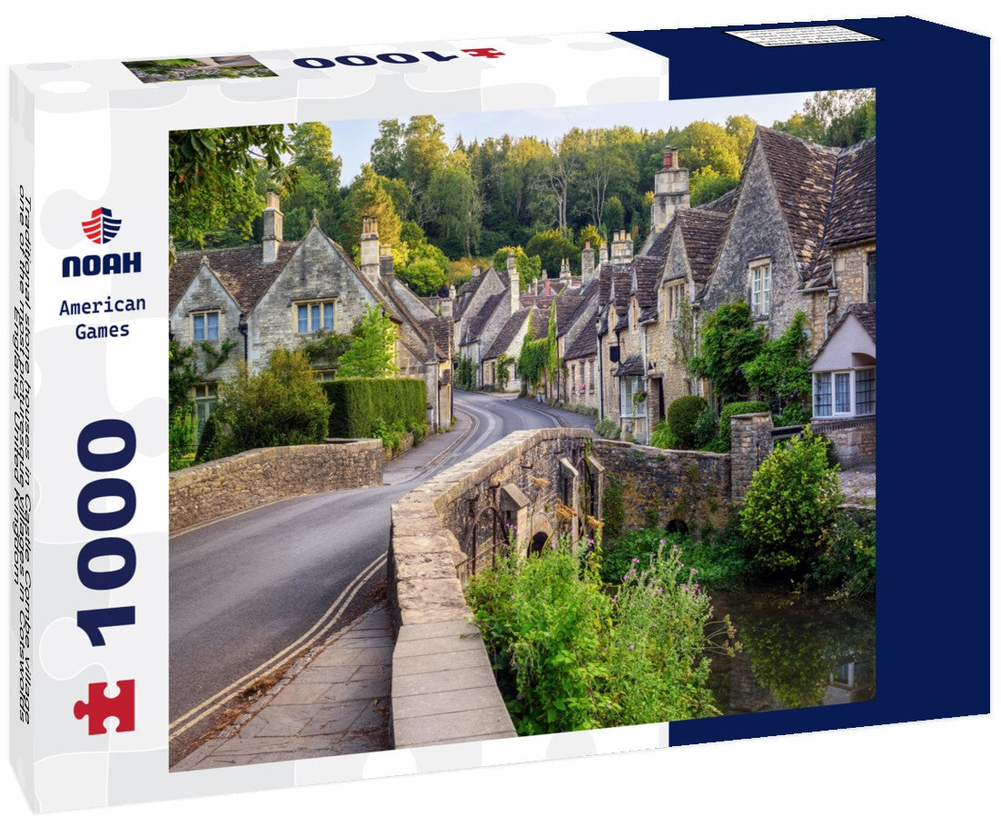 Traditional stone houses in Castle Combe village, one of the most picturesque villages in Cotswolds, England, United Kingdom 1000pc Puzzle