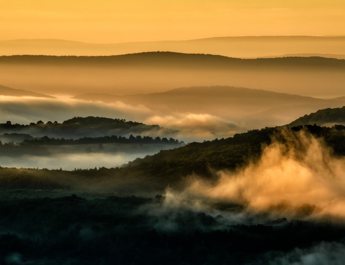 Sunrise morning mist along the Highland Scenic Highway, a National Scenic Byway in Pocahontas County, West Virginia, USA 1000pc Puzzle