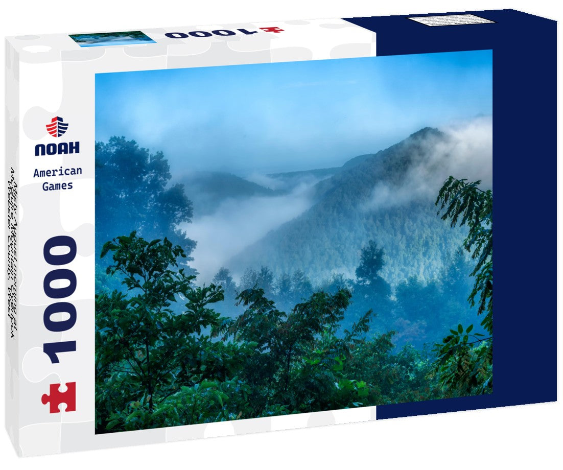 Misty August morning at McGuire Mountain Overlook, Webster County, West Virginia, USA 1000pc Puzzle