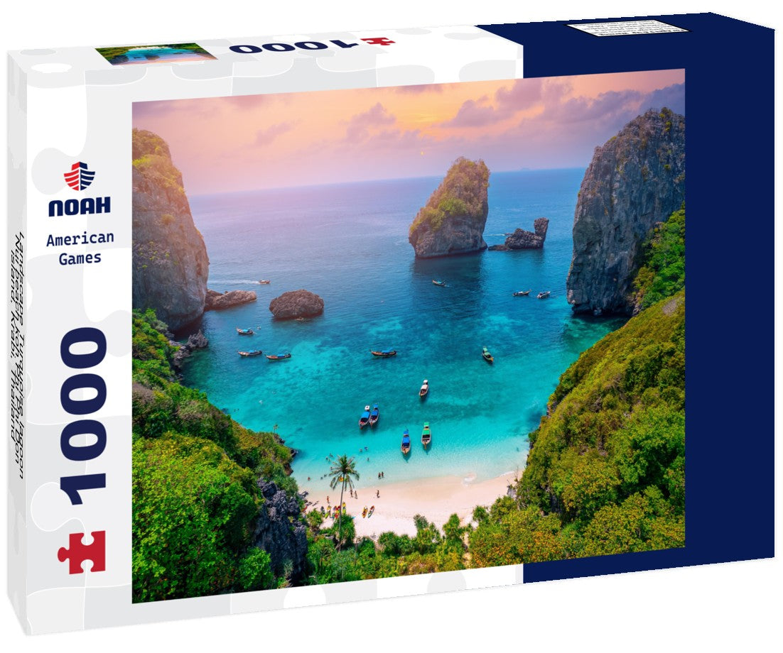 Noah Jigsaw Puzzle Landscape Turquoise lagoon Nui beach koh Phi Phi Don island, Krabi, Thailand 1000 pieces