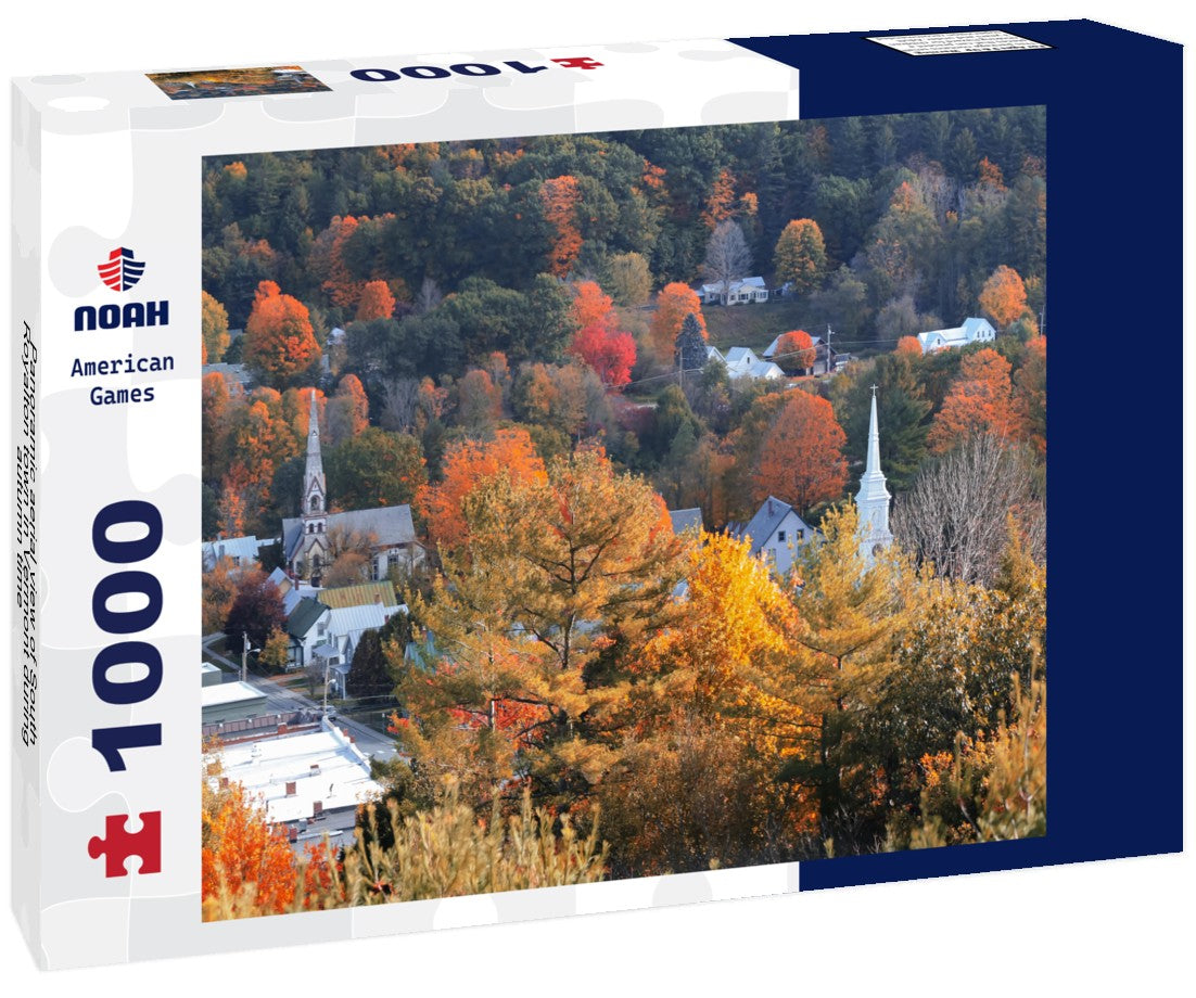 aerial view of South Royalton town in Vermont during autumn time 1000pc Puzzle