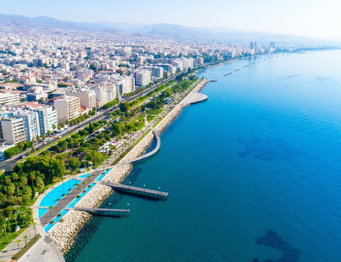 Noah Jigsaw Puzzle Aerial view of Limassol, Cyprus, showcasing its stunning coastline with turquoise waters, sandy beaches, lush greenery, and a vibrant cityscape 1000 pieces