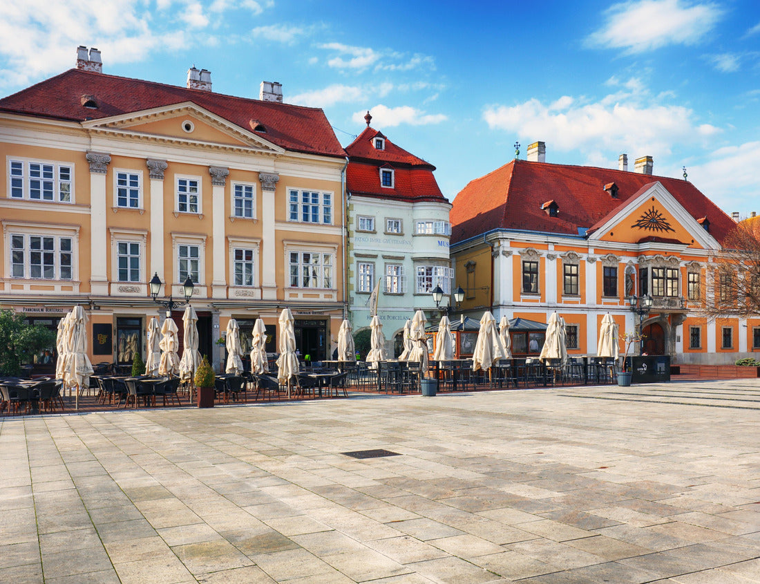 Szechenyi Square at day with sun. Cityscape image of downtown Gyor, Hungary 1000pc Puzzle