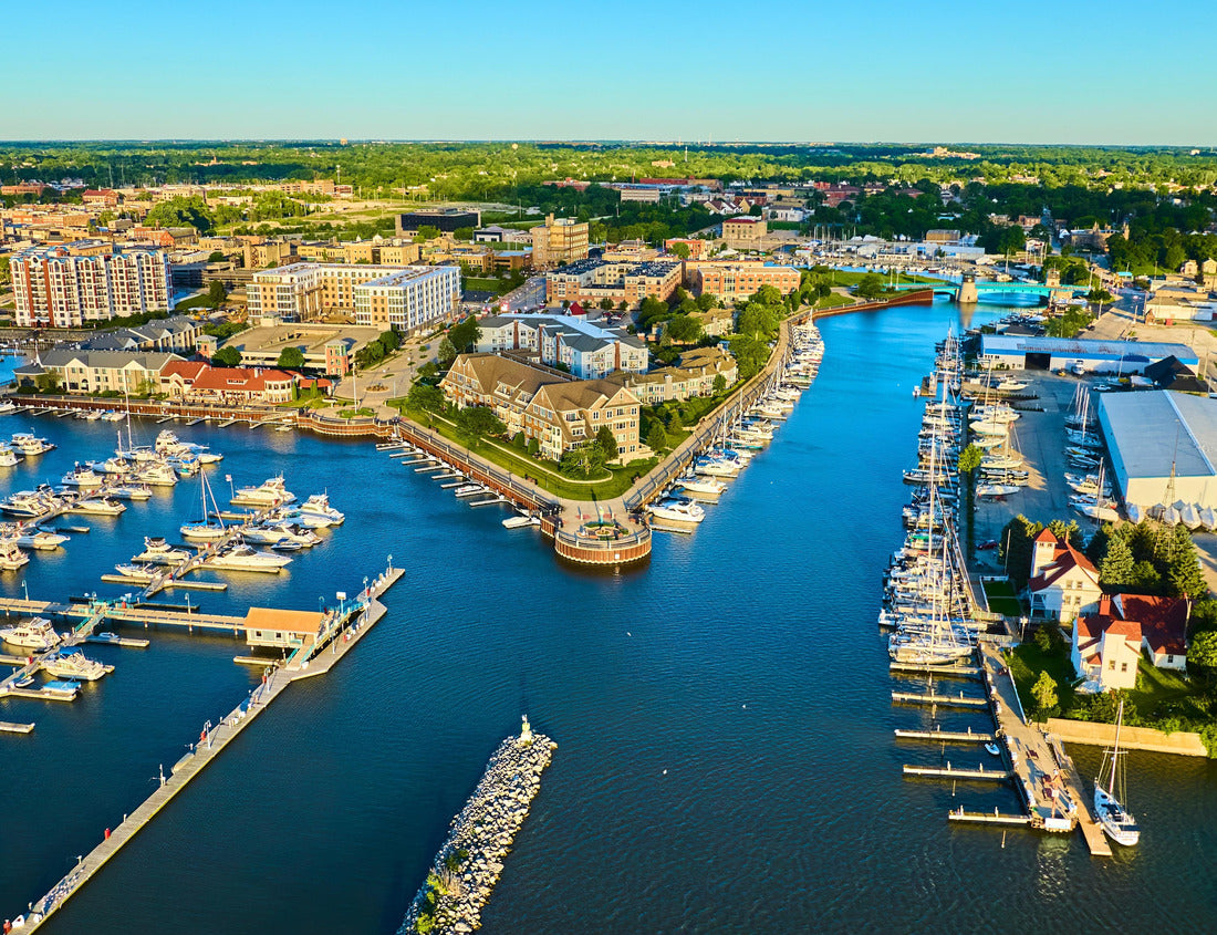 Noah Jigsaw Puzzle Marina at Golden Hour in Racine Wisconsin 1000 pieces